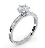 Charlotte Gia Diamond Engagement Side Stone Ring Platinum 0.88ct G/vs1