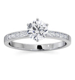 Charlotte Gia Diamond Engagement Side Stone Ring Platinum 0.88ct G/si1