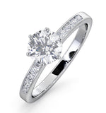 Charlotte Gia Diamond Engagement Side Stone Ring Platinum 1.10ct G/vs1