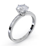 Charlotte Gia Diamond Engagement Side Stone Ring 18kw Gold 1.20ct Vs2