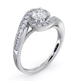 Anais Gia Diamond Engagement Halo Ring 18kw Gold 0.82ct G/vs1