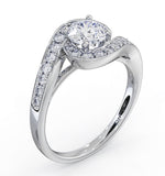 Anais Gia Diamond Engagement Halo Ring Platinum 1.05ct G/si1