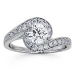 Anais Gia Diamond Engagement Halo Ring Platinum 1.05ct G/si1