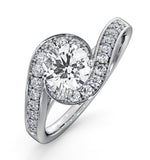 Anais Gia Diamond Engagement Halo Ring 18kw Gold 1.28ct G/vs2