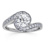 Anais Gia Diamond Engagement Halo Ring 18kw Gold 1.28ct G/si1