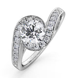 Anais Gia Diamond Engagement Halo Ring 18kw Gold 1.38ct G/vs1
