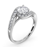 Anais Gia Diamond Engagement Halo Ring Platinum 1.38ct G/si2