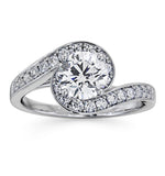 Anais Gia Diamond Engagement Halo Ring 18kw Gold 1.38ct G/vs2