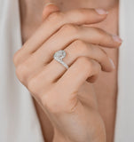 Anais Gia Diamond Engagement Halo Ring Platinum 0.82ct G/vs1