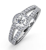 Carly Gia Diamond Engagement Side Stone Ring Platinum 0.98ct G/si2