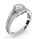 Carly Gia Diamond Engagement Side Stone Ring 18kw Gold 0.98ct G/vs1