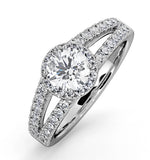 Carly Gia Diamond Engagement Side Stone Ring Platinum 1.23ct G/vs1