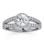 Carly Gia Diamond Engagement Side Stone Ring 18kw Gold 1.23ct G/vs2