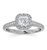 Roxy Gia Diamond Engagement Side Stone Ring In 18kw Gold 0.98ct G/vs2