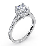 Roxy Gia Diamond Engagement Side Stone Ring In 18kw Gold 1.48ct G/si2
