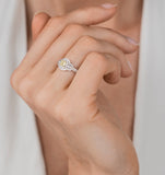 Pia Yellow Diamond Double Halo Engagement Ring 0.59ct 18k White Gold