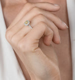 Natasha Yellow Diamond Halo Engagement Ring 0.53ct 18k White Gold