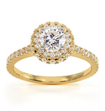 Valerie Gia Diamond Halo Engagement Ring In 18k Gold 1.10ct G/vs1