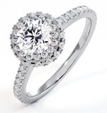 Valerie Gia Diamond Halo Engagement Ring 18k White Gold 1.40ct G/si2