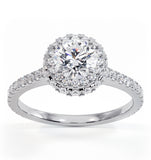 Valerie Gia Diamond Halo Engagement Ring In Platinum 1.40ct G/vs1