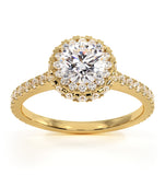 Valerie Gia Diamond Halo Engagement Ring In 18k Gold 1.40ct G/vs1
