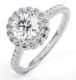 Valerie Gia Diamond Halo Engagement Ring 18k White Gold 1.60ct G/si2