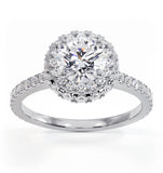 Valerie Gia Diamond Halo Engagement Ring 18k White Gold 1.60ct G/si2