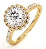 Valerie Gia Diamond Halo Engagement Ring In 18k Gold 1.60ct G/vs1