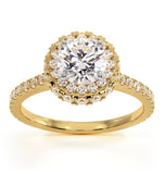 Valerie Gia Diamond Halo Engagement Ring In 18k Gold 1.60ct G/vs2