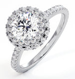 Valerie Gia Diamond Halo Engagement Ring 18k White Gold 1.80ct G/vs2