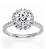 Valerie Gia Diamond Halo Engagement Ring In Platinum 1.80ct G/vs2