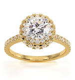 Valerie Gia Diamond Halo Engagement Ring In 18k Gold 1.80ct G/vs2