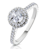 Valerie Gia Diamond Halo Engagement Ring 18k White Gold 1.10ct G/vs1