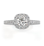 Elizabeth Lab Diamond Halo Engagement Ring In Platinum 1.00ct G/vs1