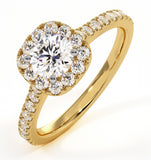 Elizabeth Gia Diamond Halo Engagement Ring In 18k Gold 1.00ct G/si1