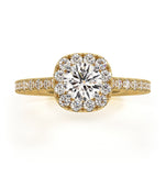 Elizabeth Gia Diamond Halo Engagement Ring In 18k Gold 1.00ct G/vs2