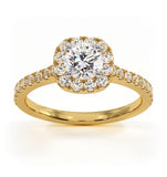 Elizabeth Gia Diamond Halo Engagement Ring In 18k Gold 1.00ct G/si1