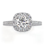 Elizabeth Gia Diamond Halo Engagement Ring In Platinum 1.30ct G/si1