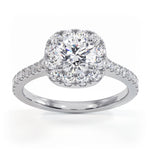 Elizabeth Gia Diamond Halo Engagement Ring In Platinum 1.30ct G/vs1