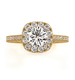 Elizabeth Gia Diamond Halo Engagement Ring In 18k Gold 1.30ct G/vs1