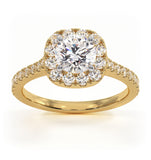 Elizabeth Gia Diamond Halo Engagement Ring In 18k Gold 1.30ct G/si1
