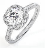 Elizabeth Gia Diamond Halo Engagement Ring In Platinum 1.50ct G/si1