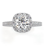 Elizabeth Gia Diamond Halo Engagement Ring 18k White Gold 1.50ct G/vs1