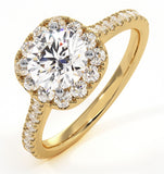 Elizabeth Gia Diamond Halo Engagement Ring In 18k Gold 1.50ct G/si2