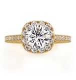 Elizabeth Gia Diamond Halo Engagement Ring In 18k Gold 1.50ct G/si1