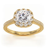 Elizabeth Gia Diamond Halo Engagement Ring In 18k Gold 1.50ct G/vs2
