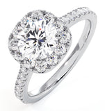 Elizabeth Lab Diamond Halo Engagement Ring In Platinum 2.00ct G/si1