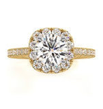 Elizabeth Gia Diamond Halo Engagement Ring In 18k Gold 1.70ct G/vs2