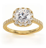 Elizabeth Gia Diamond Halo Engagement Ring In 18k Gold 1.70ct G/vs1