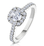 Elizabeth Gia Diamond Halo Engagement Ring 18k White Gold 1.00ct G/si1